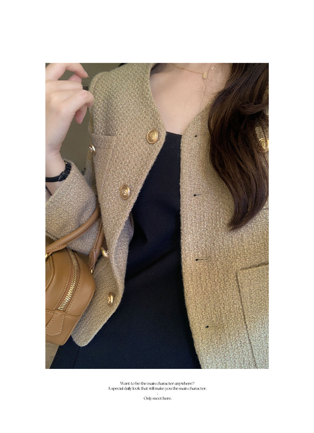 골디 노카라 울 트위드 자켓