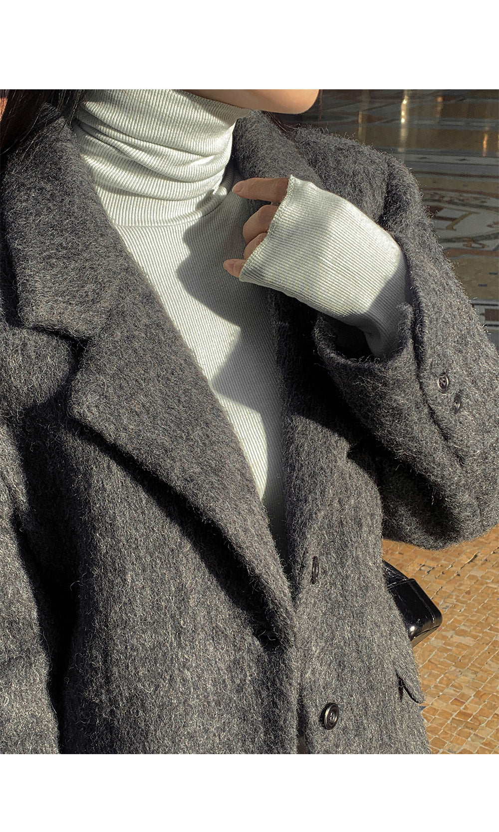 민티 데일리 울 싱글 오버핏 자켓