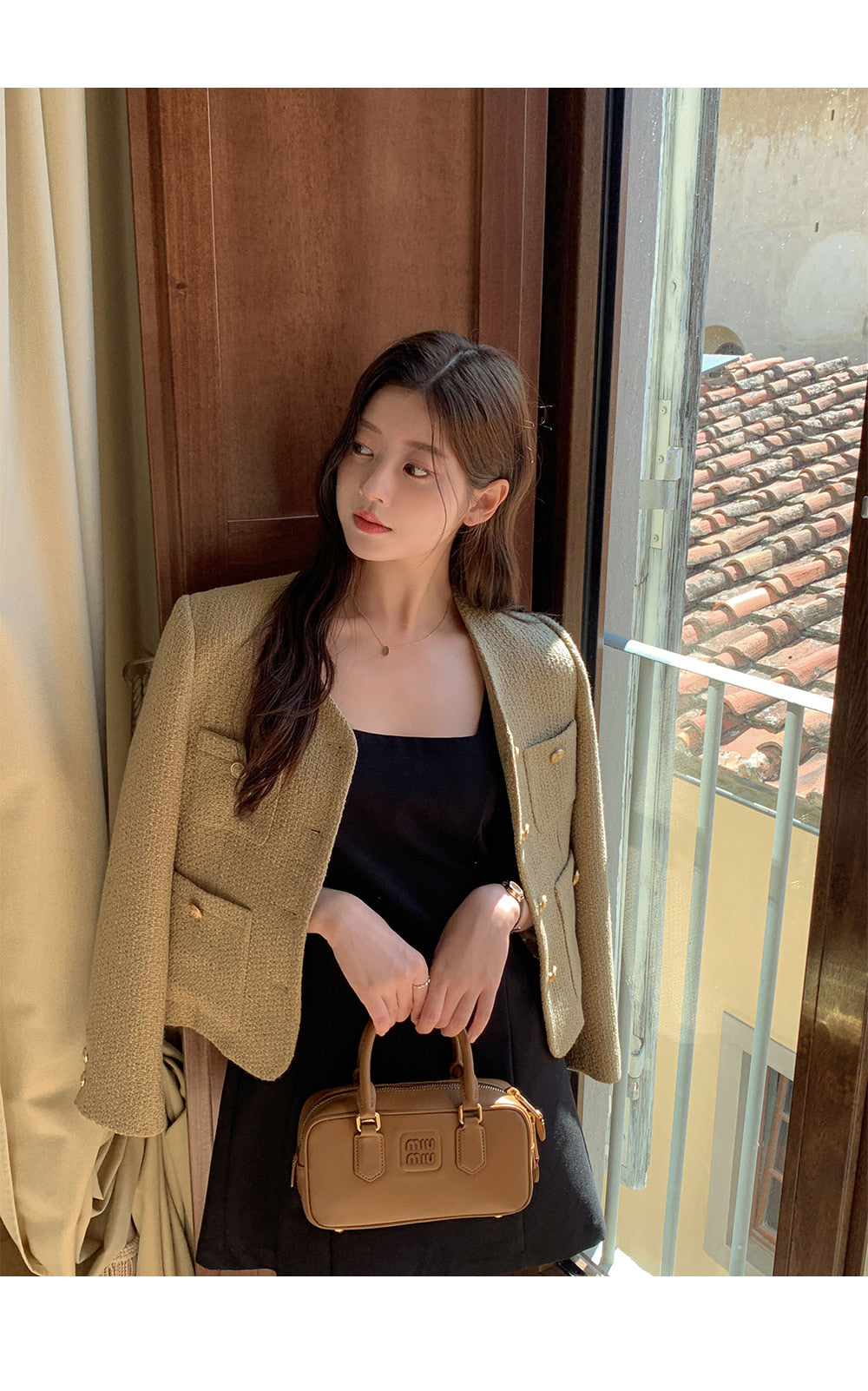 골디 노카라 울 트위드 자켓