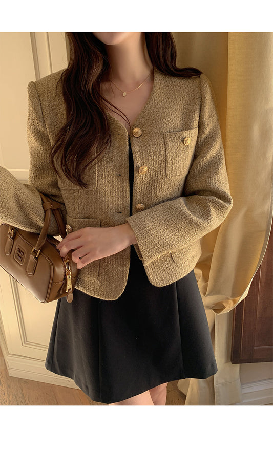 골디 노카라 울 트위드 자켓