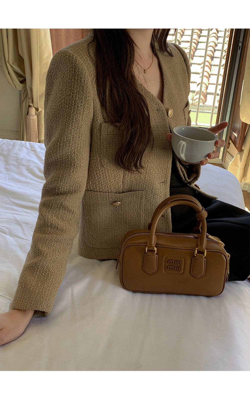 골디 노카라 울 트위드 자켓