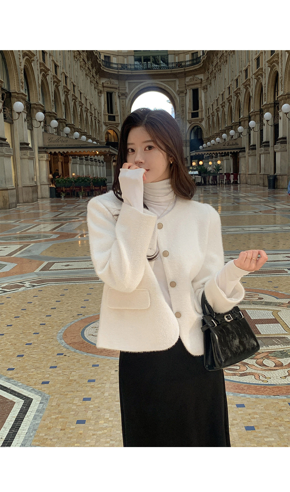 티페크 노카라 퍼 트위드 자켓