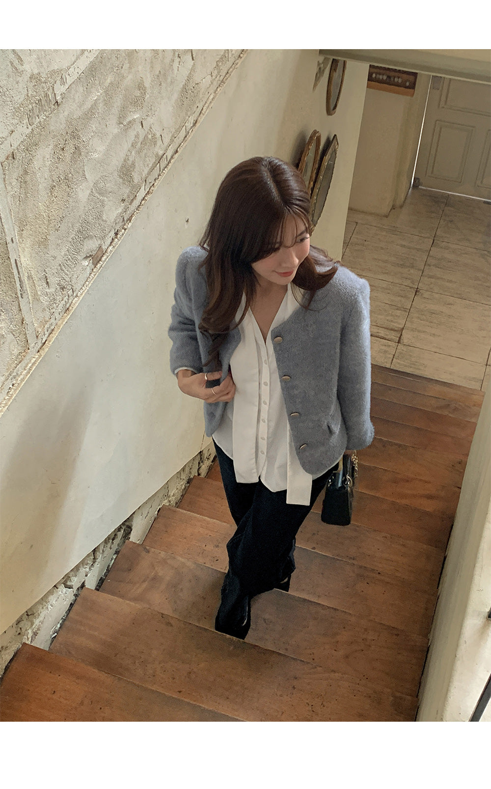 티페크 노카라 퍼 트위드 자켓