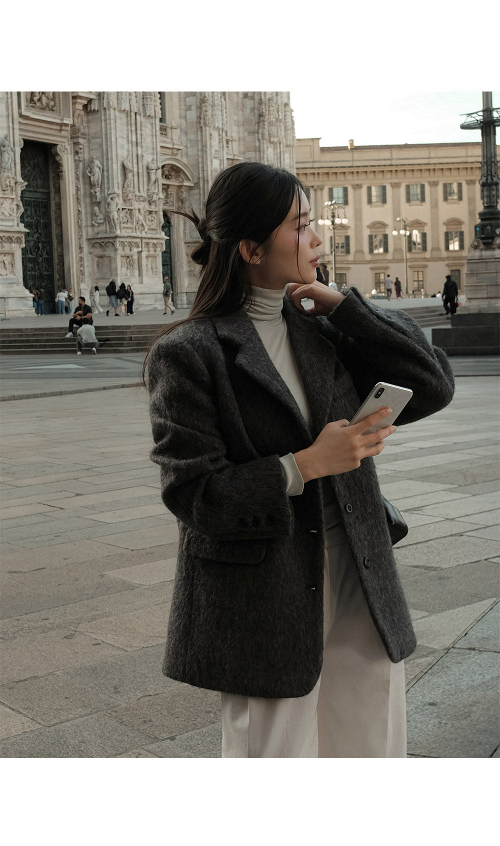 민티 데일리 울 싱글 오버핏 자켓